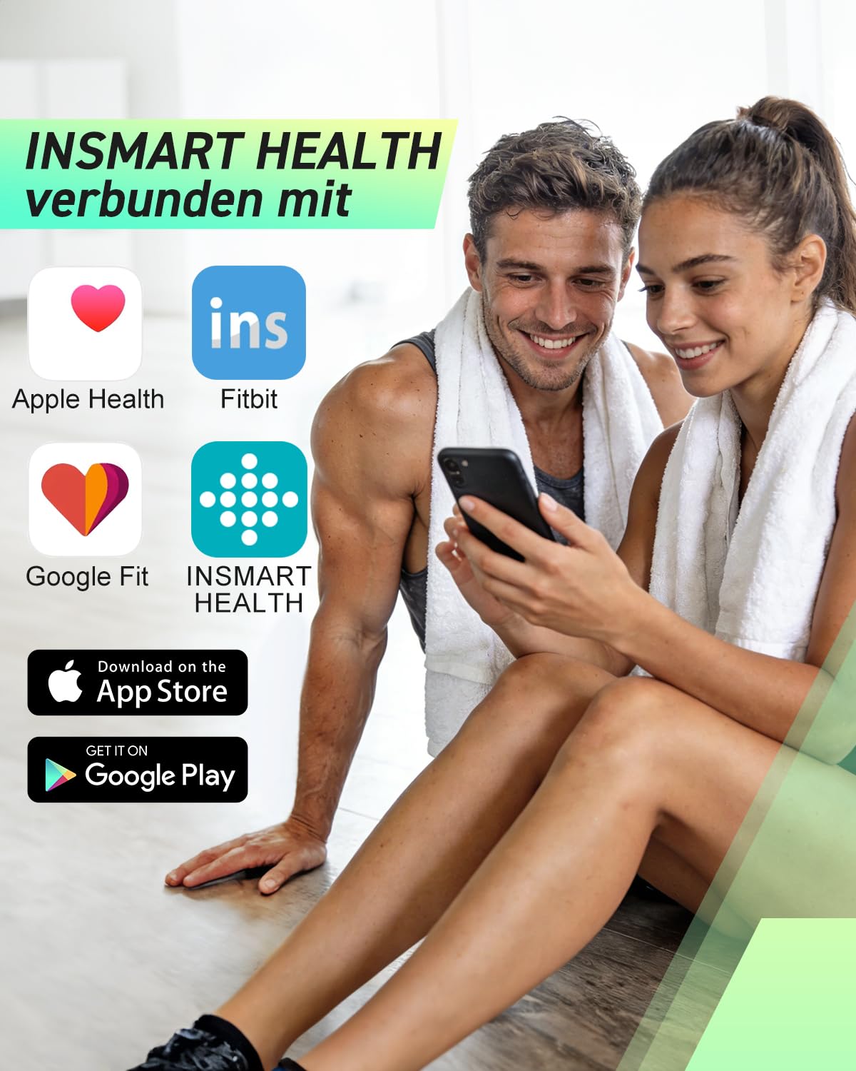 INSMART Personenwaage Digital, Waage personen mit Bluetooth, Körperfettwaage für BMI, Gewicht, Körperfett, Pulsschlag, Muskelmasse, Wasser, Protein, Skelettmuskel, Knochengewicht, BMR, usw. 3