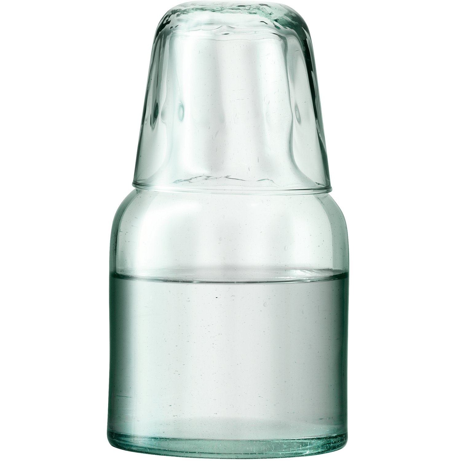 LSA International Mia Carafe & Tumbler 0.95L Recycled/Part Optic | 1 Unit | Recycled Glassware | MZ21, Clear Decorated