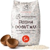American Soy Organics Freedom Coconut Soy Wax Beads, Candle Wax, 5 lbs | DIY Candle Making Supplies Ideal for Container Candles, Tealights &amp; Wax Melts, Paraffin-Free, Beeswax-Free, Microwavable