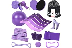 Gtzzot Pilates Essentials Kit for Women, Yoga Exercise Equipment Set for Home Workouts with Mini Ball, Resistance Bands, Sliding Disks & Accessories - Fitness Set for Yoga & Pilates Beginners