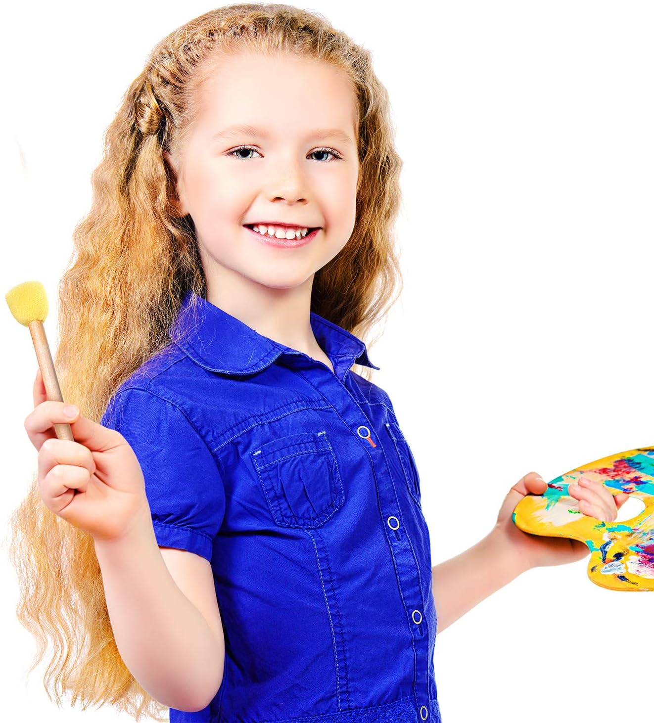 40 Pieces Round Sponge Foam Brush Set Paint Sponge Brush Wooden Handle Foam Brush Sponge Painting Tools for Kids Painting Crafts (0.6 Inch): Arts, Crafts & Sewing