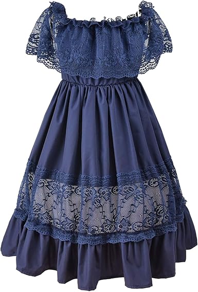 Amazon Com Fioukiay Toddler Girl Wedding Princess Maxi Dress Boho Off Shoulder Lace Ruffle Dress Gowns Holiday Dresses Clothing