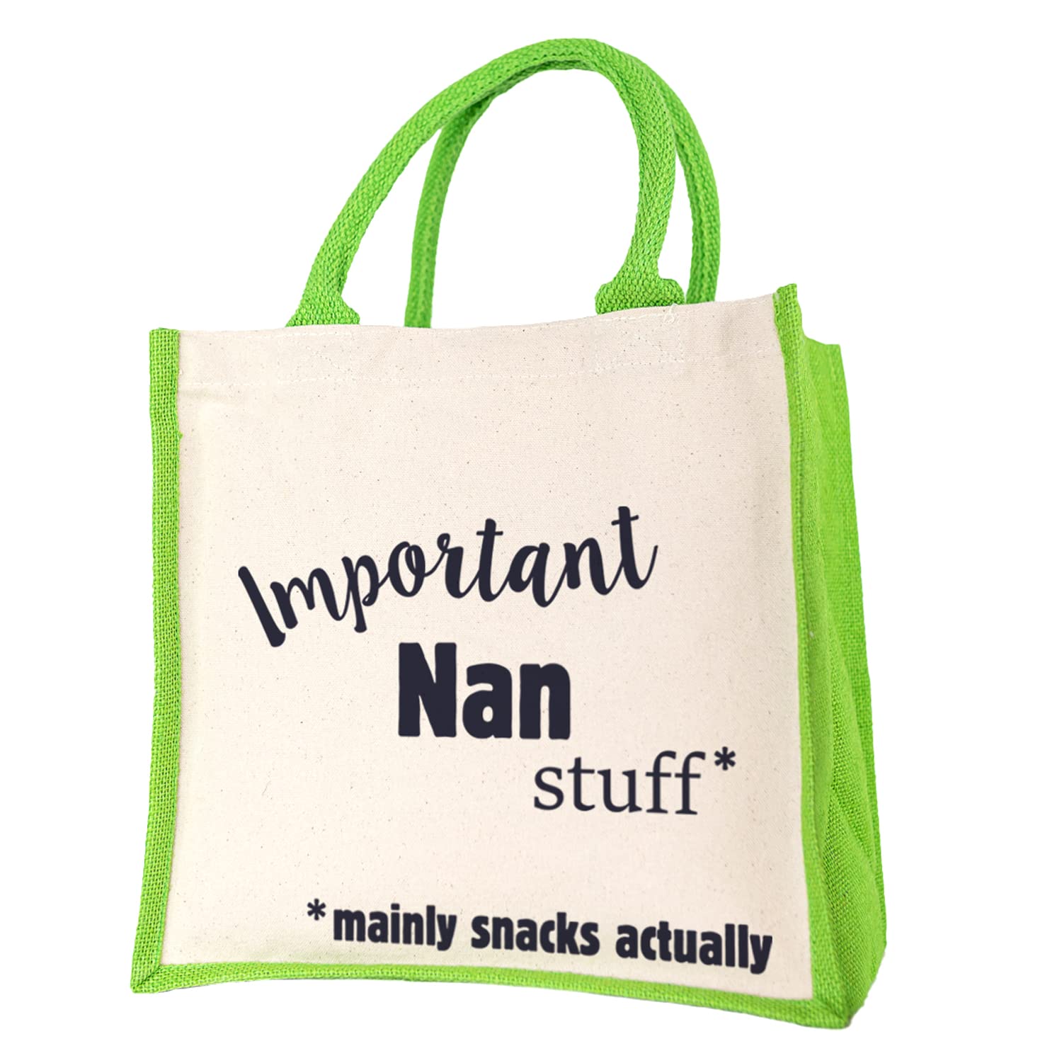 Stickerscape Important Nan Canvas Bag (Green) | Mothers Day Gifts for Grandma or Nana | Hand Finished and Made in The UK