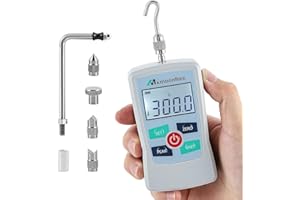 Mxmoonfree 300N Digital Force Gauge Push Pull Gauge Portable Force Meter with Units N/LB/Kg/Oz, Storage Case, Auto Backlit LC