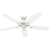 Hunter Fan 52 inch Snow White Traditional Ceiling Fan, 5 Blade (Renewed)