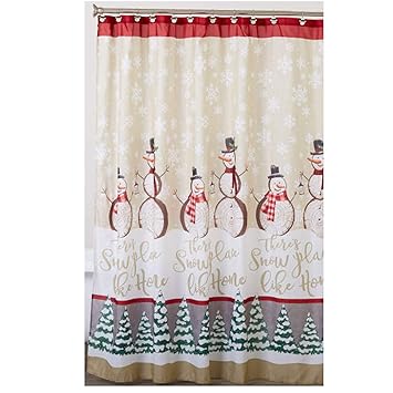Christmas Shower Curtain There S Snow Place Like Home Rustic