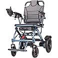 Electric Wheelchair for Adults - Foldable Lightweight Wheelchairs - Only 39lbs, 500W Motors Motorized Wheelchairs for Seniors Support 330 lbs, All Terrain Travel Powered Wheel Chairs, Blue