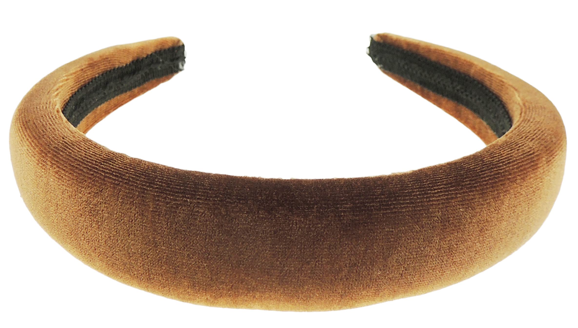 SMALL HEAD Ladies Girls Evening Wide Padded Velvet Small Headband Alice Band (Chocolate)