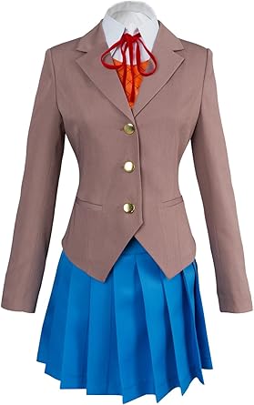 Amazon Com Obtai Halloween Doki Doki Literature Club Monika High School Uniform Cosplay Costume Clothing
