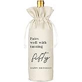 Socive 50th Birthday Wine Bag, 50th Years Old Gifts, 1975 Birthday Party Decoration Wine Bag Gifts for Friends Dad Mom Grandparents