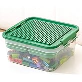 Toys Storage Organizer Bins for Lego, Building Blocks Storage with Building Baseplate Lid, Storage Containers for Building Br