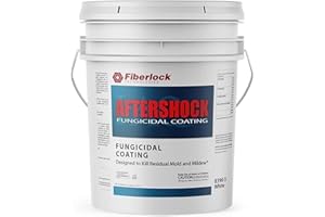 Fiberlock Aftershock Fungicidal Coating, White, 5 Gallons, Kills Residual Mold & Mildew, Inhibits Future Growth, Extremely Durable, Ideal for Interior Wall Surfaces