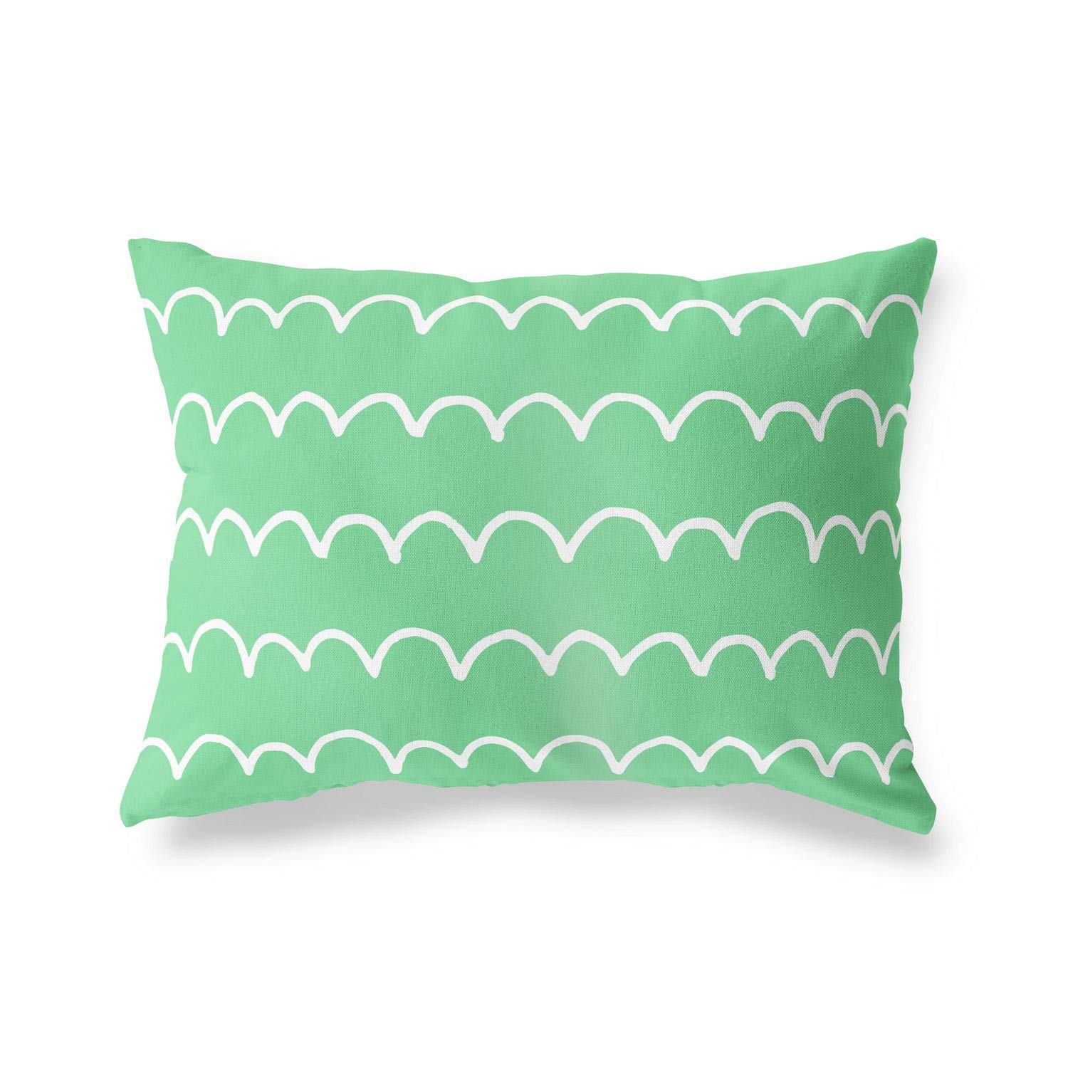 BonaMaison Decorative Cushion Cover, Petrol Green-White Throw Pillow Covers, Home Decorative Pillowcases for Livingroom, Sofa, Bedroom, Size: 45X60 Cm - Designed and Manufactured in Turkey
