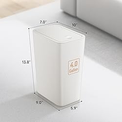 TIPGO Bathroom Trash Can with Lid, 4 Gallon / 15