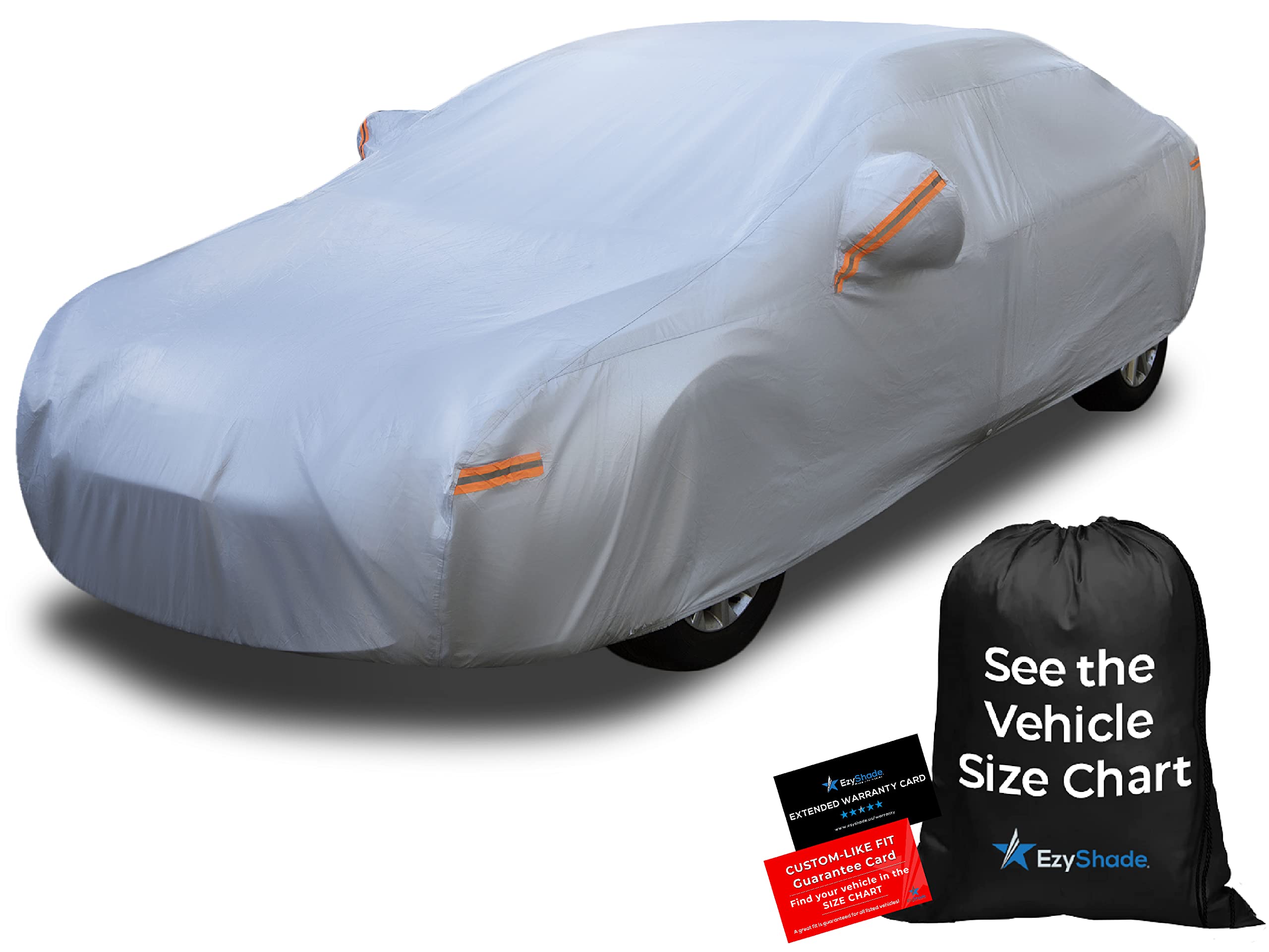Photo 1 of EzyShade 10-Layer Car Cover Waterproof All Weather. See Vehicle Size-Chart for Accurate Fit. Outdoor Full Exterior Covers for Automobiles Sedan Hatch SUV Rain Sun Protection. Size A5 (See SizeChart)