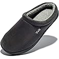 NewDenBer Men's Warm Memory Foam Suede Plush Fleece Lined Slip on Indoor Outdoor Clog House Slippers
