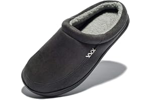 NewDenBer Men's Warm Memory Foam Suede Plush Fleece Lined Slip on Indoor Outdoor Clog House Slippers