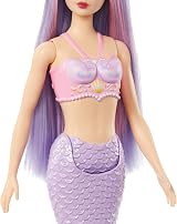 Barbie Mermaid Doll with Pink Lilac Hair and Shell Bodice HRR06 view 3