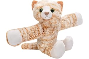 Wild Republic Huggers Tabby Cat Plush Toy, Slap Bracelet, Stuffed Animal, Kids Toys, 8" (19566)