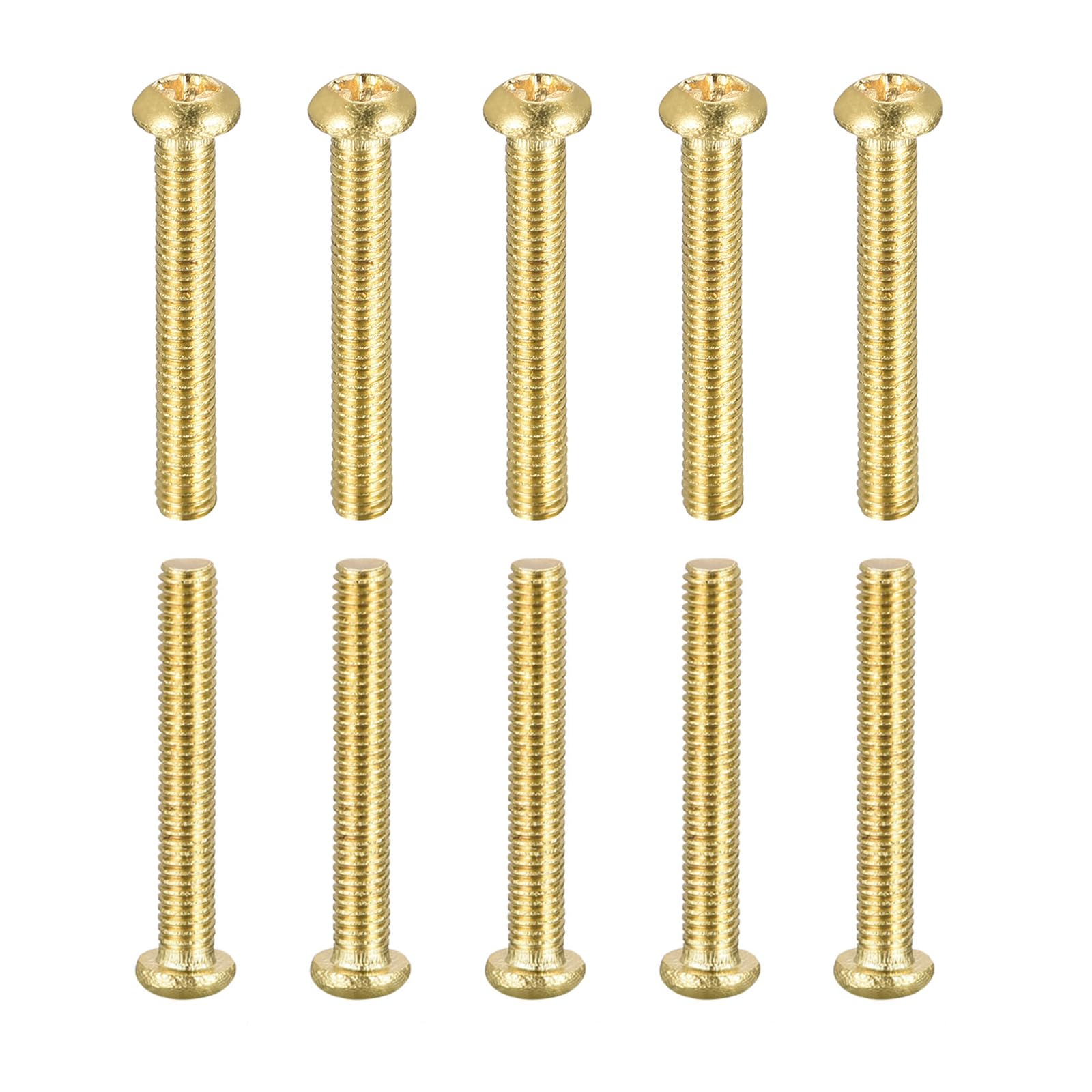 DTGN M3x20mm(DxL) Brass Phillips Machine Screws - 100Pack - Good for Machinery Industry - Pan Head Fastening Screw - Brass Tone