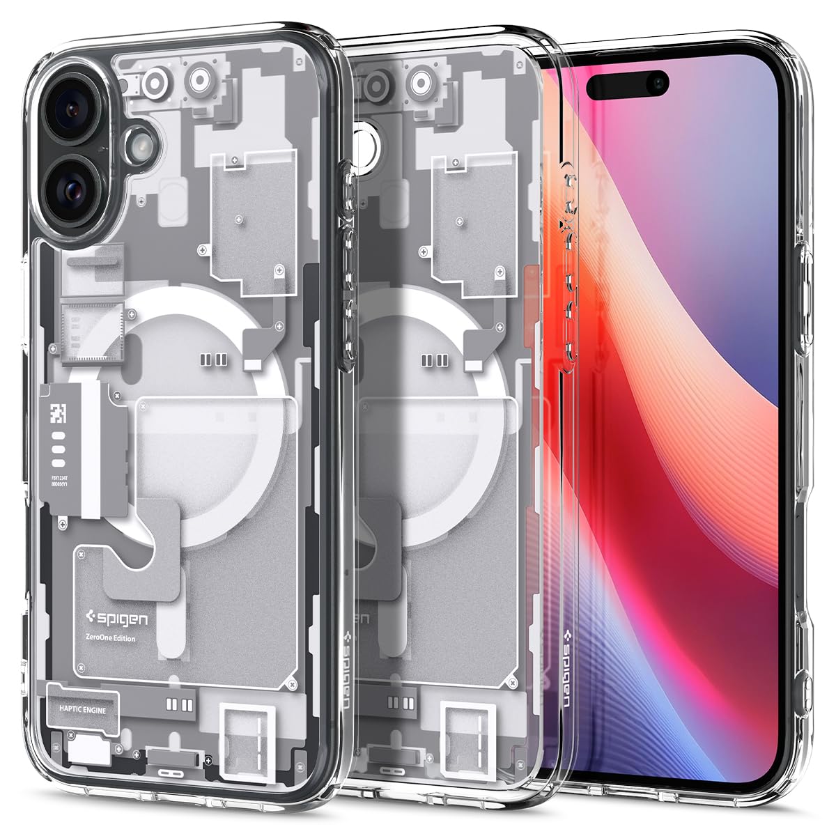 Spigen Ultra Hybrid MagFit Funda de impresión digital directa para iPhone 16 Plus [Diseño personalizado][Compatible con Magsafe] - Zero One Blanco