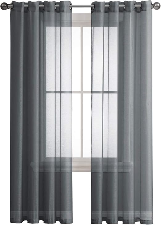 Amazon Com Decosource Grommet Semi Sheer Curtains 2 Panels