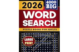 BIG 4000 Word Search Puzzle Book for Adults: Large Print, Anti-Eye Strain for Seniors, Relaxation and Mindful Challenges