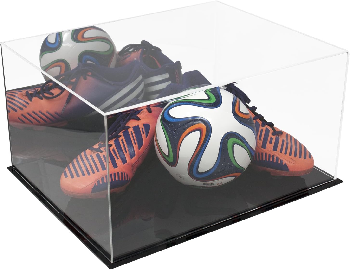 Better Display Cases Versatile Acrylic Display Case - Medium Rectangle Box with Black Base with Mirror 15.25" x 12" x 8" (A026-MDS)