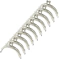 Piutouyar 10 Pcs Metal Purse Frame, Vintage Bag Kiss Clasp Lock, Retro Style Arch Frame Coin Purse Hardware with Lotus Beads Embossed(8.5cm / 3.3inch, Silver)