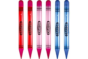 Raiten 6 Pcs Inflatable Crayons Jumbo 41.34 Inch Big Blow up Crayon Set Thick Large Inflatable Crayon Decorations Giant Crayons Prop for Birthday Kids Party Favors Classroom School Supplies