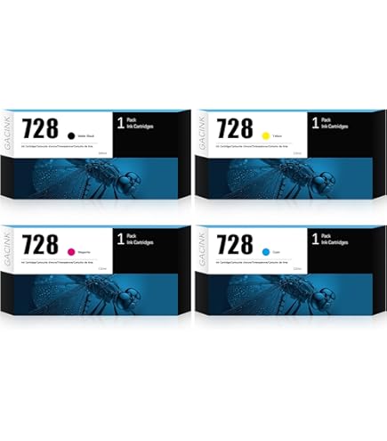 HP DesignJet 728 インクカートリッジ 4色セット Amazon.com: 728 Ink Cartridges 4-Pack (300-ml Matte Black