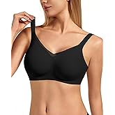 VQJ Women's Full Coverage Jelly Comfort Support Wireless Bra with Breathable V-Mesh, No Underwire Push Up Everyday Bralette