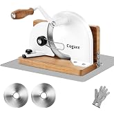 Foldable Manual Bread Slicer, 2 German RSG Blades for Homemade Sourdough | Precise, Even Slices with Scale Markings &amp; Metal Guide, Smooth Hand Crank, 6 Non-Slip Feet, Easy Cleaning, 0&ndash;20mm Control
