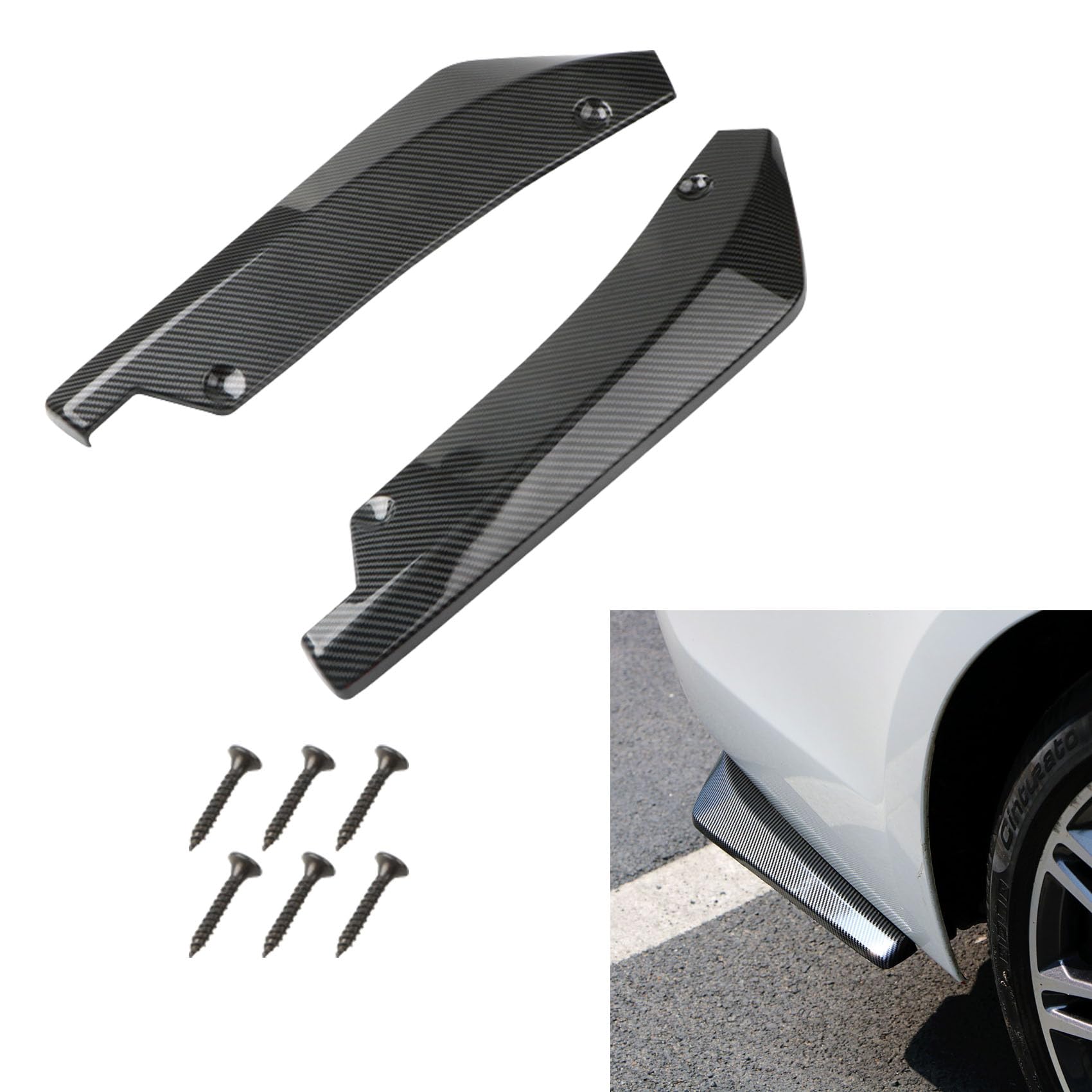 Universal Rear Bumper Lip Diffuser - Black ABS Shark Fin Style Car Spoiler