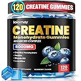 Creatine Gummies for Men &amp; Women, 5-in-1 Complex with Taurine, L-Carnitine, Vitamin B12 &amp; B6 Support Muscle, Recovery, 5g Creatine Monohydrate Gummies Post &amp; Pre Workout Supplements, 120 Count