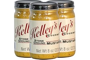 Stone Ground Mustard by Kelley's Gourmet -2023 Grand Champion 8.0 Ounce (Pack of 3)
