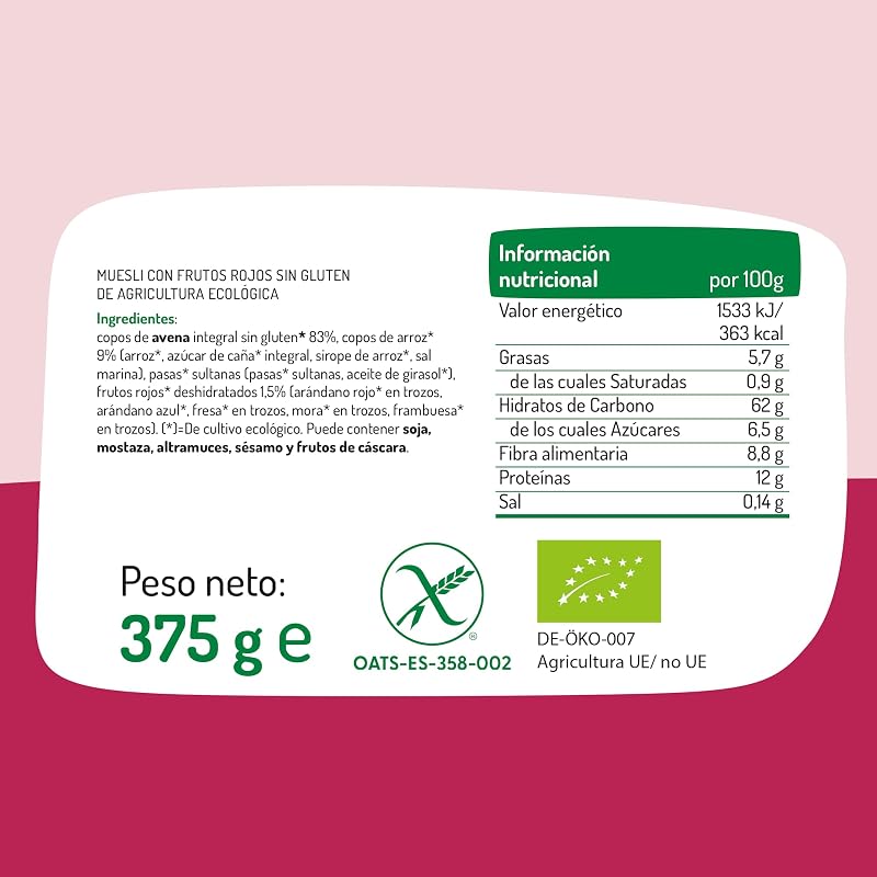 Muesli ai frutti rossi 375 g