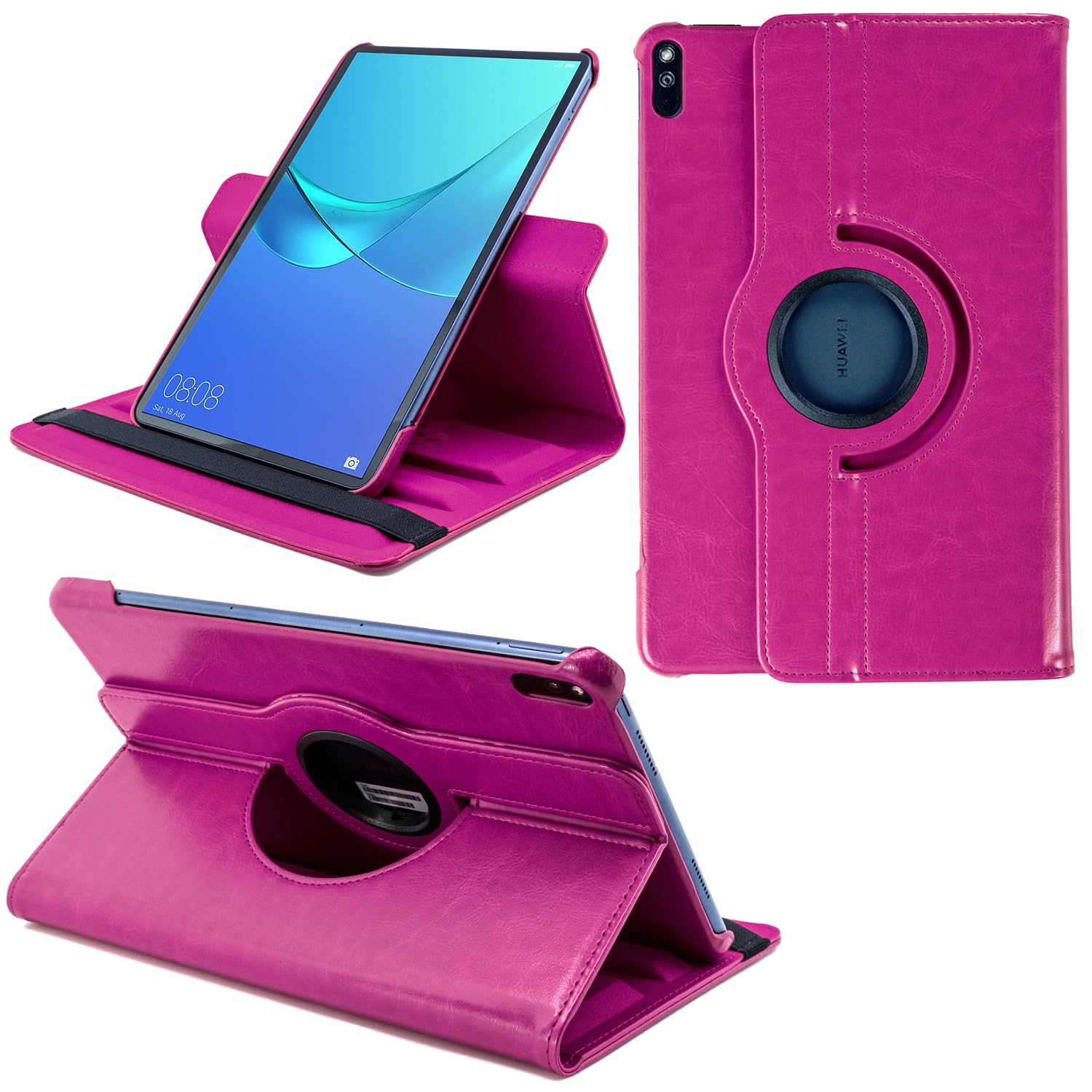COOVY® 2.0 Cover for Huawei Mediapad M6 (10.8") / Matepad (10.8") ROTATING 360° DEGREE SMART CASE STAND HOUSING PROTECTION Sleep/Wake up | hotpink