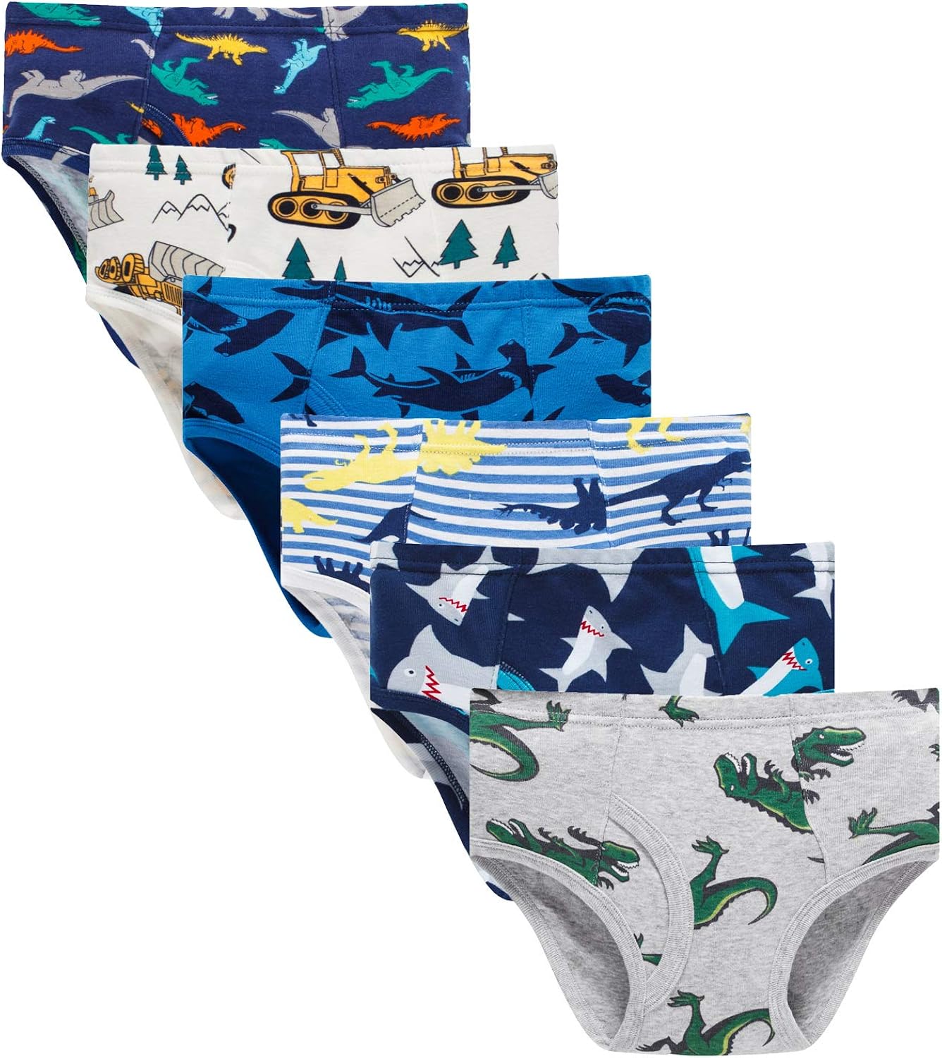Boboking 100 Cotton Little Boys Briefs Soft Dinosaur Truck