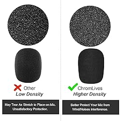 Phinus 10 Pack Lapel Microphone Windscreen, Headset