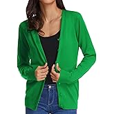 GRACE KARIN Women's Lightweight Cardigan Sweater Button Up Long Sleeve V Neck Sweater Jacket Open Front Casual Knit Shrug
