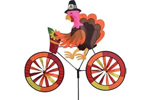 PREMIER KITES Bike Spinner Turkey 30" – Festive Thanksgiving Design, Weather-Resistant Outdoor Decor, Durable & Lightweight for Patios, Yards, and Gardens - Eye-Catching Wind Spinner with Rotating Wheels