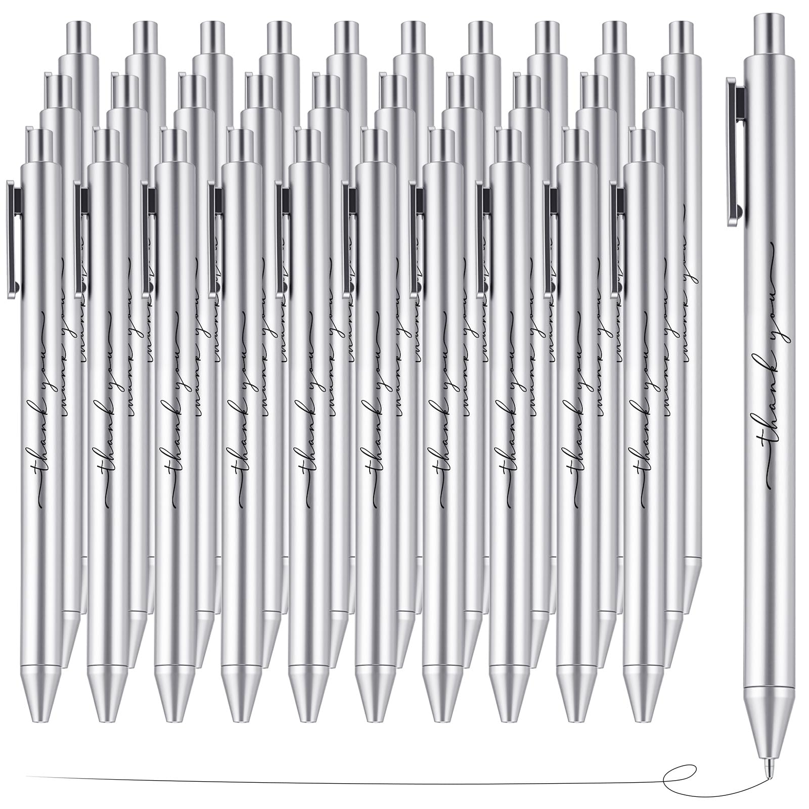 Photo 1 of Dispowreath 30pcs Thank You Pens Bulk Employee Gift Cute Multicolor Ballpoint Pen Appreciation Gifts for Coworker Staff Team Medical Assistant Students Teacher Nurse Practitioners (Silver)
