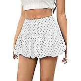 Women's Y2K Bubble Mini Skirt Low Waist Puff Skirt Summer Streetwear Skort with Short Underneath