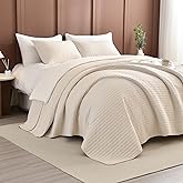 Lady Ann Oversized King Size Bedspread 128x120, 3pcs Extra Large Lightweight Summer Quilt Coverlet King Size,Wheat Cal King Quilt Bedding Blanket Thin Comforter Bed Cover Ultra Soft and Cozy