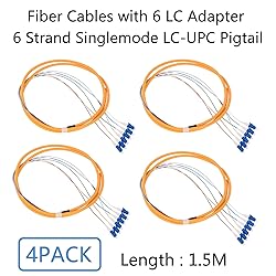 GESD 4Pcs 1.5 Meter LC Cable 6 Strand SingleMode