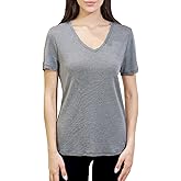 Merino Protect Base Layer Women Classic Strips Shirts Moisture-Wicking Tops for Travel Hiking