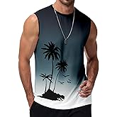 ACHUSE Quick Dry Shirts for Men Summer Sleeveless Graphic Tank Tops Beach Vacation Hawaiian Tee Shirts Black XL
