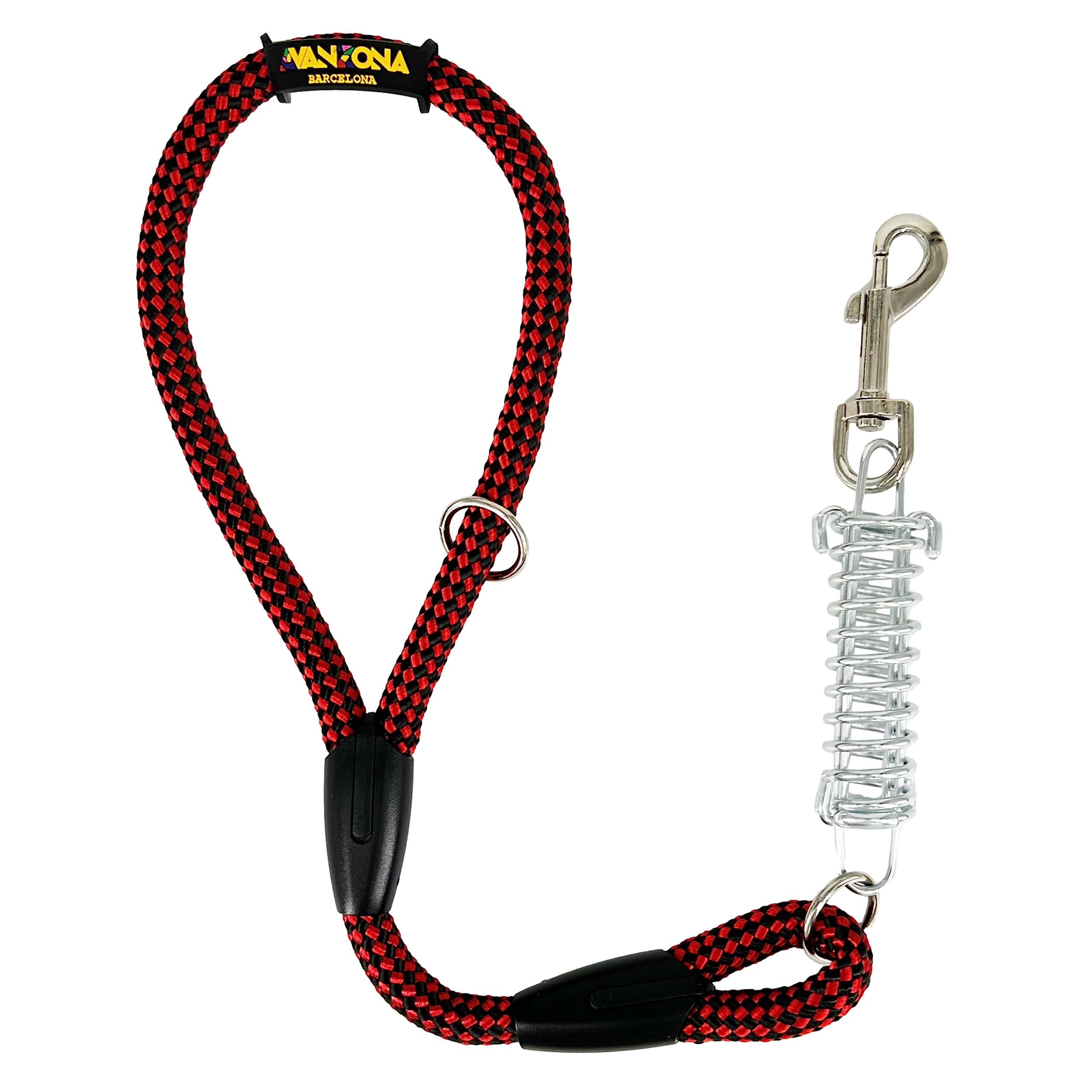 Dog Lead, Shock Absorber, Anti Pull, for Medium and Large Dogs, Made in Spain. 60cm. Red&Black