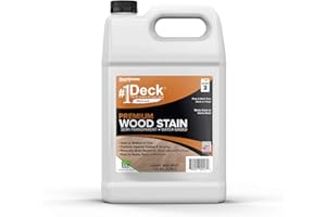 SaverSystems #1 Deck Premium Semi-Transparent Outdoor Wood Stain and Sealer in One - Water Based Wood Stain for Decks, Fences, & Siding - 1 Gallon (Light Walnut)